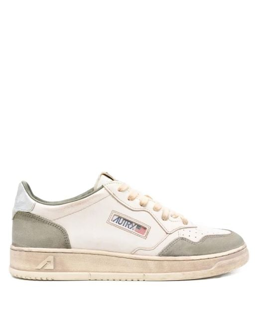 Autry White Leather Panelled Sneakers for men