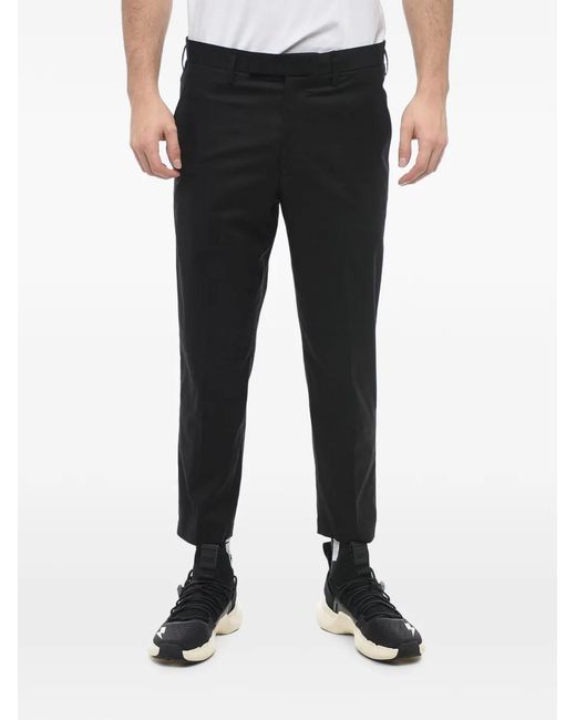 Neil Barrett Black Concealed-Fastening Cropped Tailored Trousers for men
