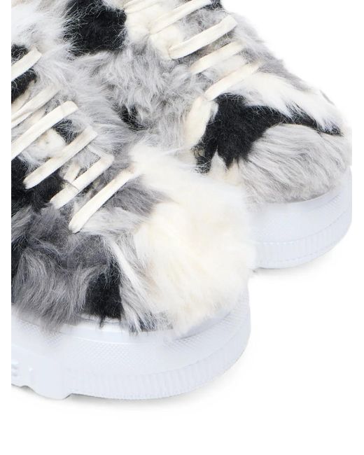 Casadei White Nexus Husky Faux-Fur Sneakers