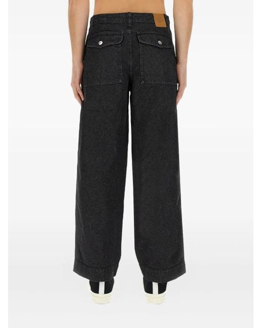 Maison Kitsuné Black Buttoned Pocket Jeans for men