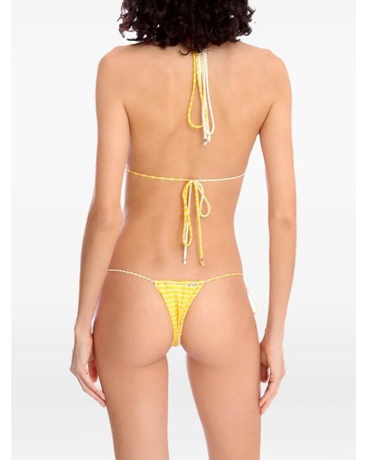 Amir Slama Gestreepte Bikini in het Yellow