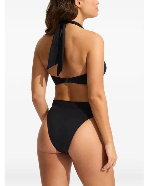 Seafolly Black Collective Halter Twist-Front Halterneck Bikini