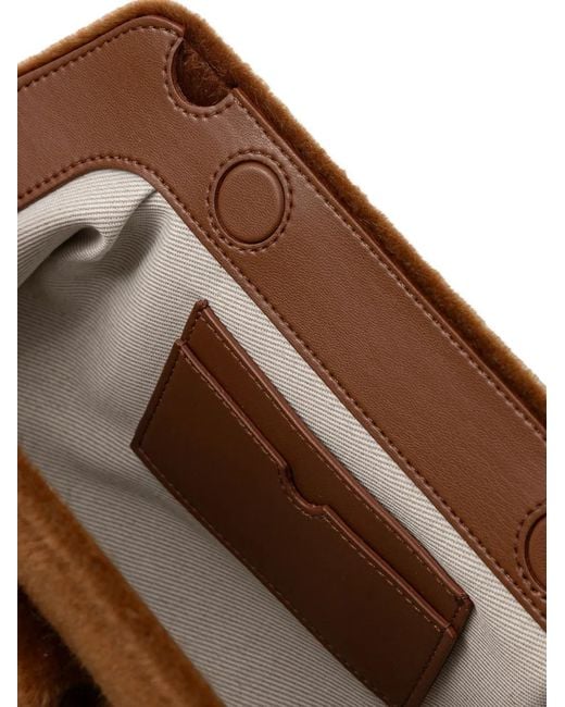 THEMOIRÈ Brown Ruched Clutch Bag