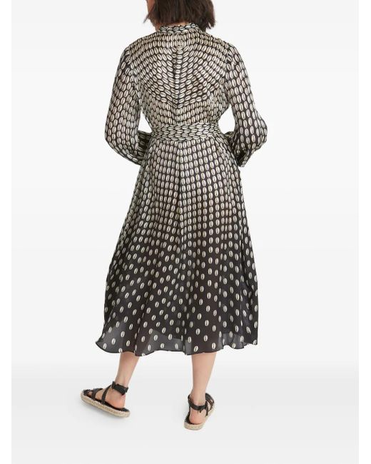 Temperley London Gray Cowrie Print Belted Dress