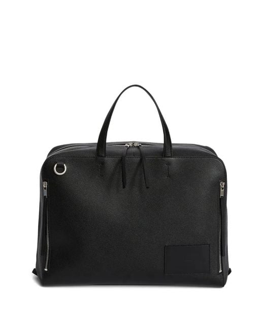 Jil Sander Black Leather Briefcase for men
