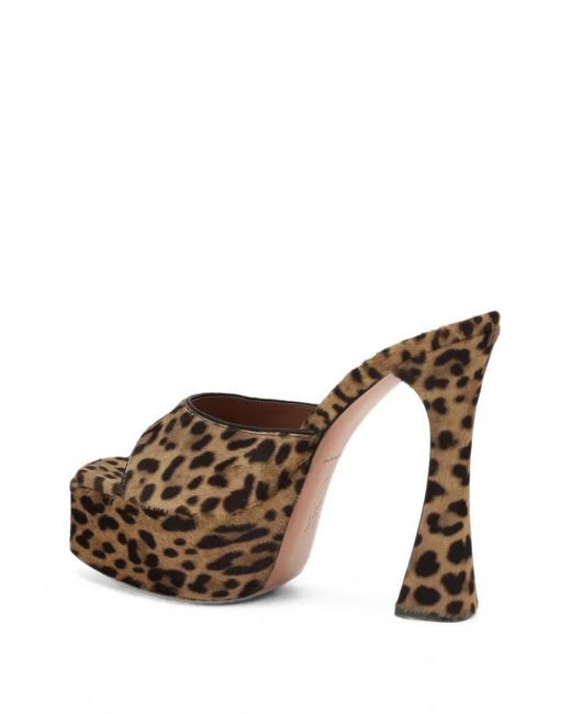 AMINA MUADDI Brown Dalida Leopard-Print Platform Sandals