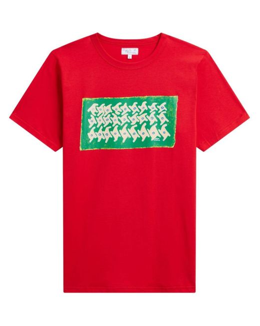 Agnes B. Red X Anisio Couto Brando Cotton T-shirt for men