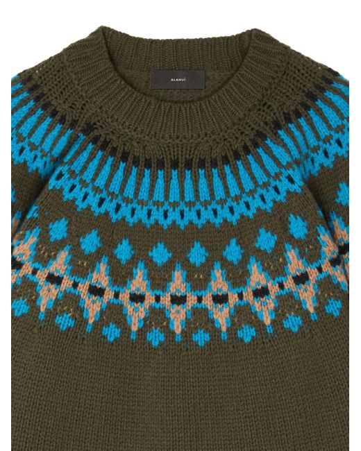 Alanui Green Sweet Winter Pullover Mit Fair-Isle-Muster