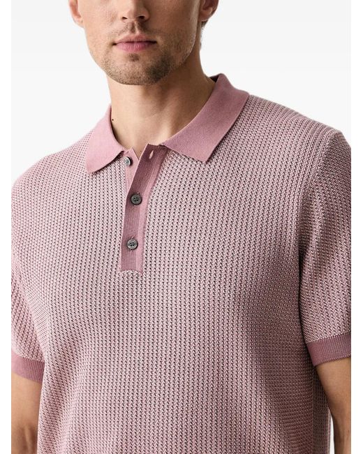 Joop! Pink Textured-Knit Polo Shirt for men