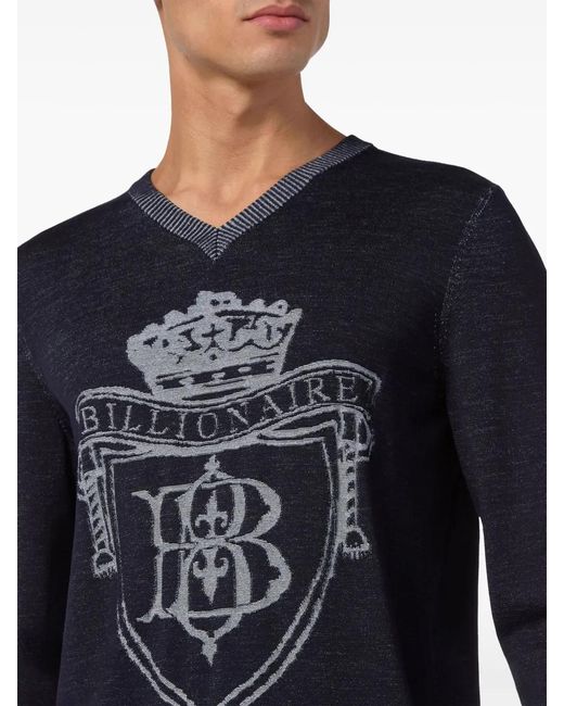 Billionaire Blue Silk Pullover for men