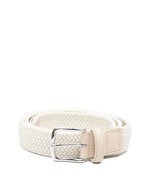 Jacob Cohen Natural Braided Leather-Trim Belt for men