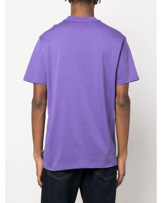メンズ Philipp Plein スカルプリント Tシャツ Purple