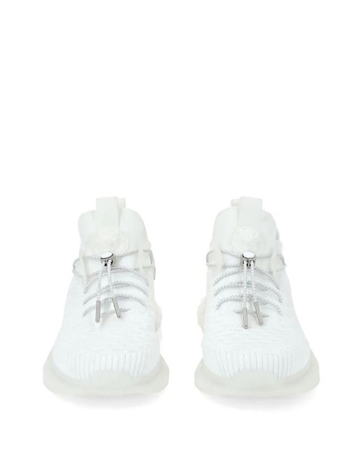 Philipp Plein White Runner Knitted Sneakers