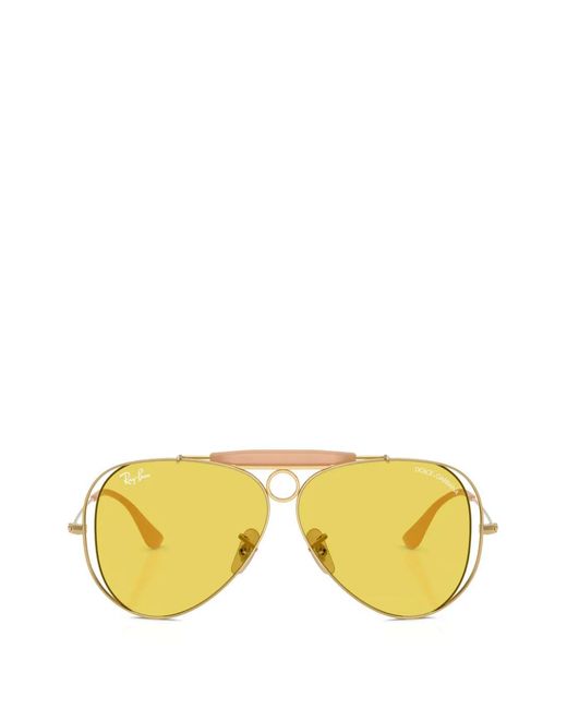 Ray-Ban Yellow X Dolce & Gabbana The Shooter Aviator Sunglasses