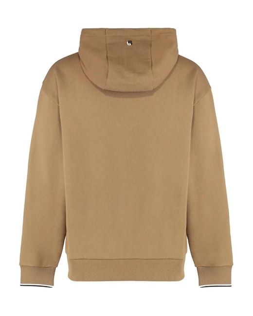 Boss Natural Kangaroo Pocket Cotton Sweatshirt for men