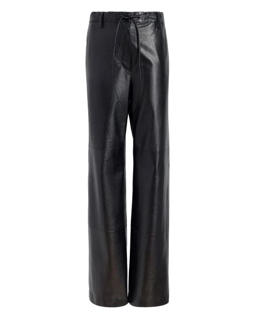 Proenza Schouler Black Magnus Drawstring Leather Trousers