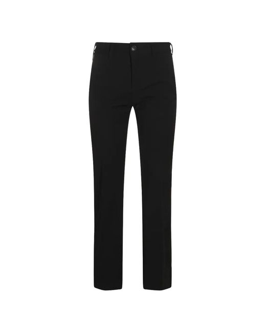 Lois Black Silvia Logo-Patch Trousers