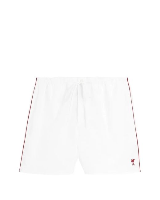 AMI White Cotton Arrow Short