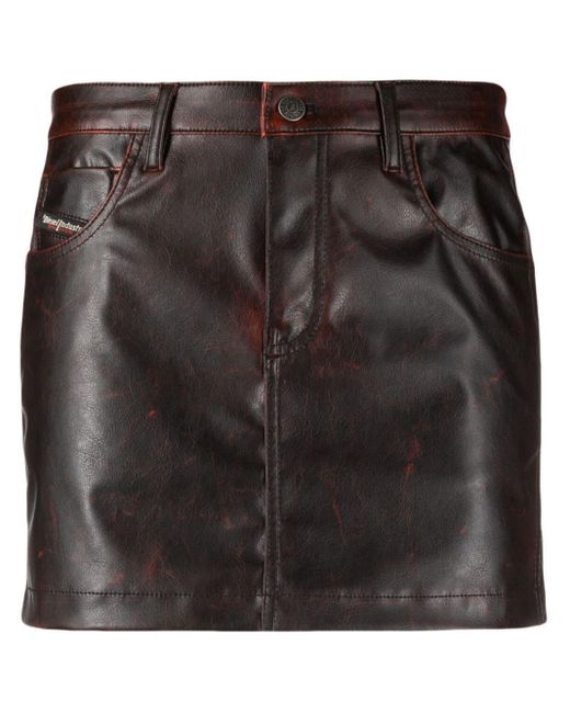 DIESEL O-kin Faux-leather Miniskirt in Black | Lyst