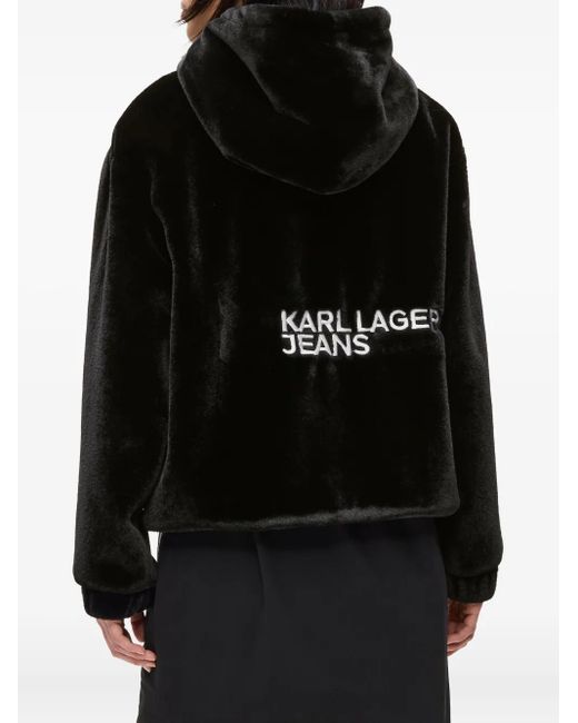 Veste Zippée À Capuche Karl Lagerfeld en coloris Black