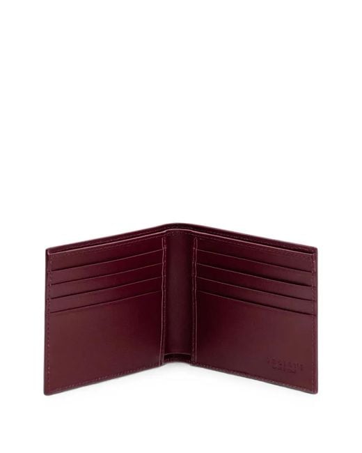Orciani Black Grainy Leather Bifold Wallet for men