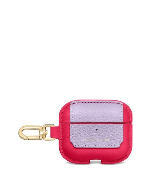 Maison De Sabre Pink Leather Airpods Pro 3 Keyring Case