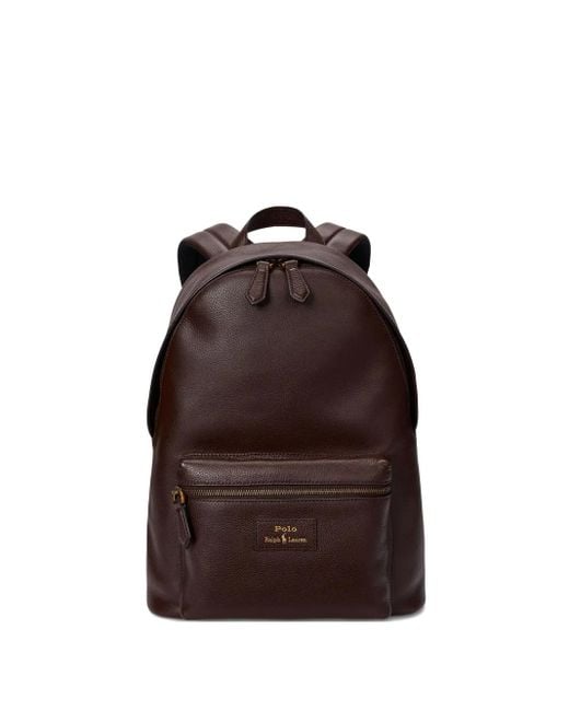 Polo Ralph Lauren Brown Leather Zip-Fastening Backpack for men