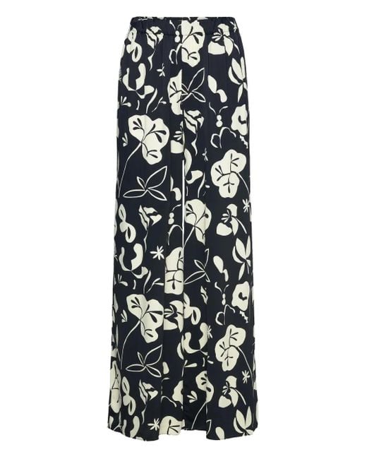 Pantalones palazzo con estampado floral Marimekko de color White