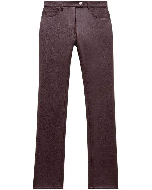 Courreges Brown Slim-Fit Vinyl Trousers
