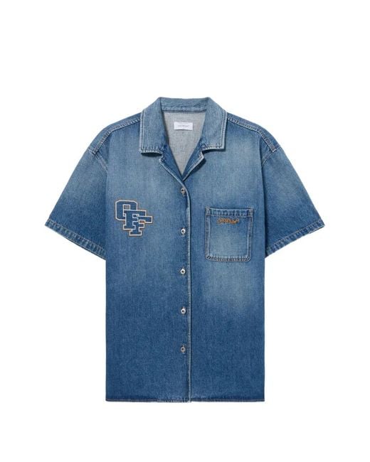 Off-White c/o Virgil Abloh Blue Royal-Patch Denim Dress