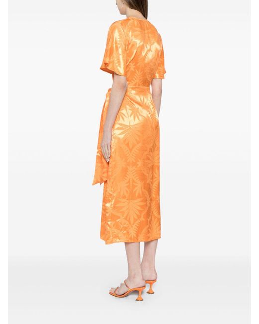 Never Fully Dressed Orange Vienna Palm Print Dress