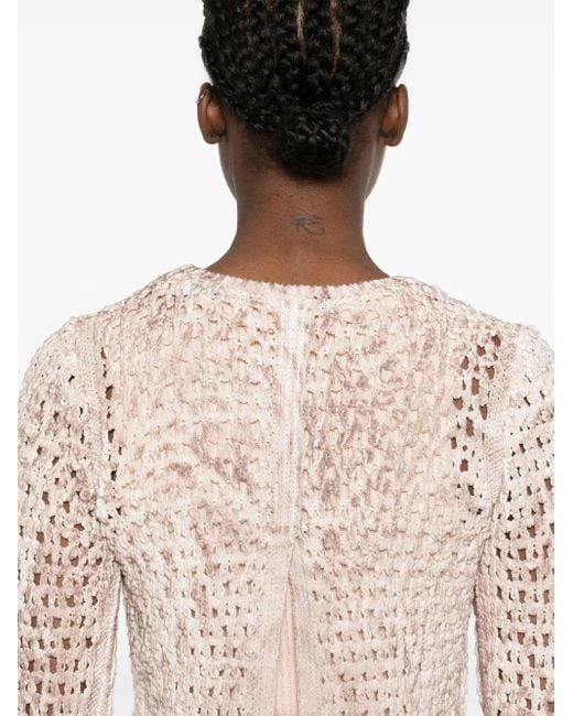 Pull En Maille Ajourée Blumarine en coloris Natural