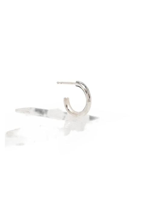 Werkstatt:münchen White Hammered Hoop Earrings