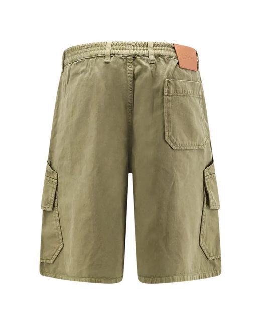 Loewe Green Logo-Patch Cargo Shorts for men