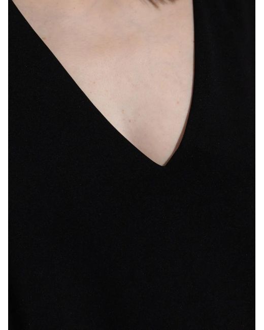 Sportmax Black Ärmelloses Kleid Mit V-Ausschnitt