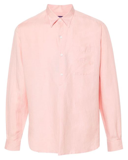 Ralph Lauren Purple Label Pink Logo-embroidered Shirt for men