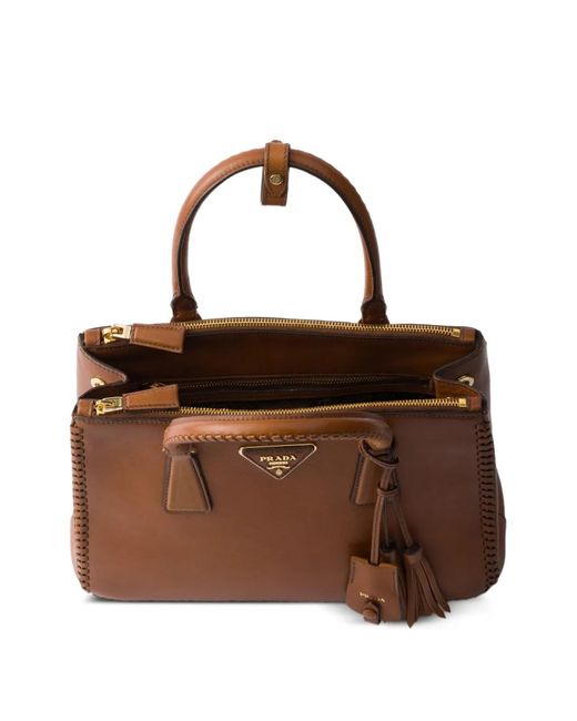 Prada Brown Sac Galleria Médium En Cuir