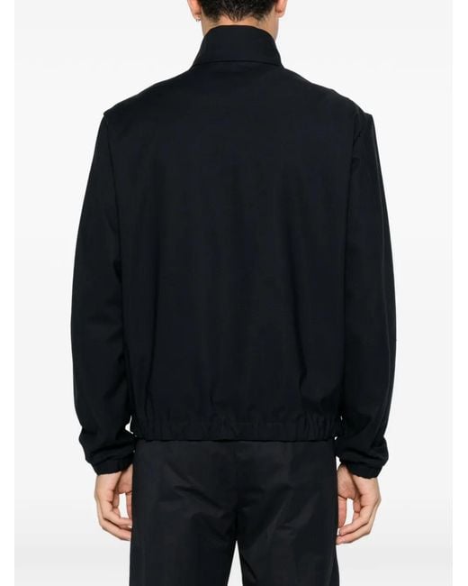 Moncler Black Logo-Patch Zip-Up Jacket for men