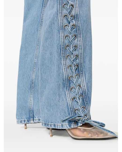 ROTATE BIRGER CHRISTENSEN Blue Lace-Up Jeans