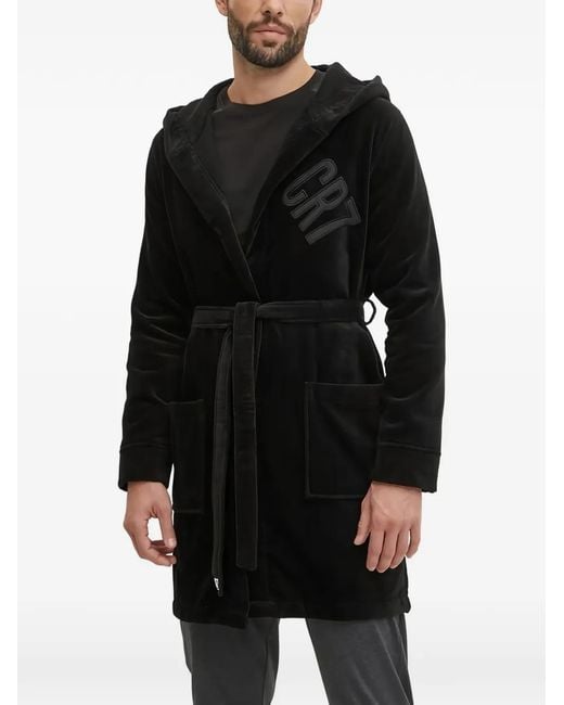 Cristiano Ronaldo CR7 Black Loungewear Ceinturé À Capuche for men