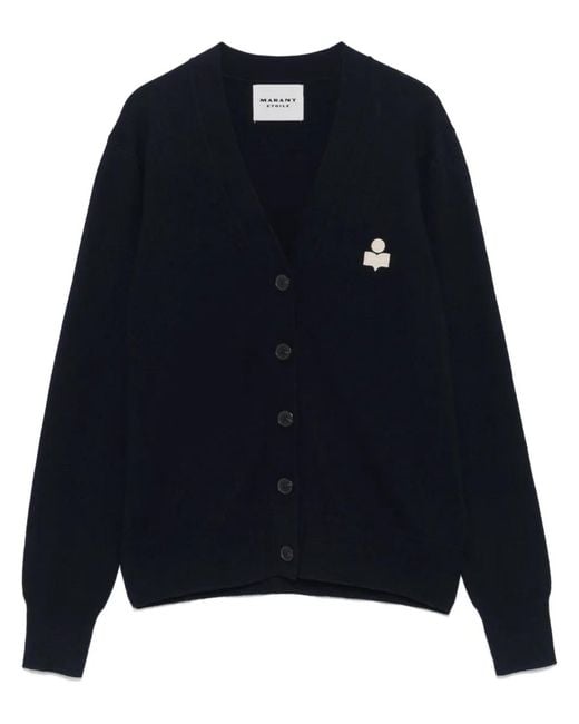 Isabel Marant Blue Midnight Cotton Blend Karina Cardigan