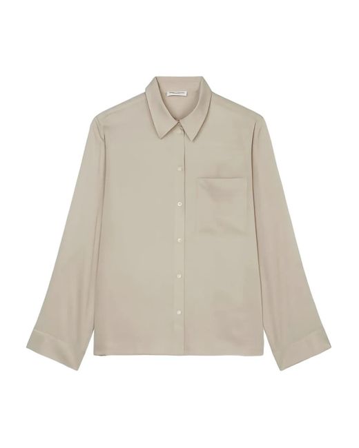 Marc O' Polo Blouse Met Lange Mouwen in het Natural