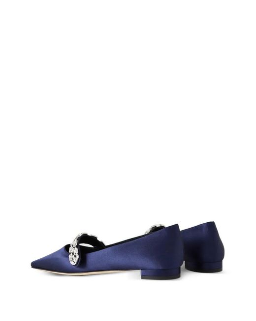 Manolo Blahnik Blue Tamolflat Point-Toe Pumps