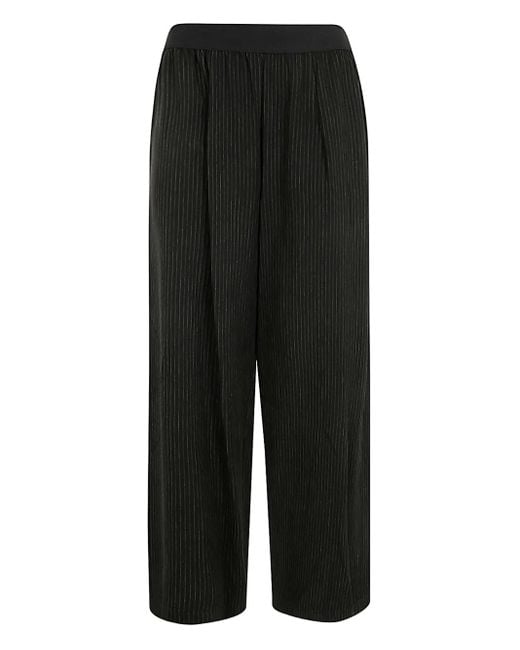 Maria Calderara Black Pinstriped Trousers