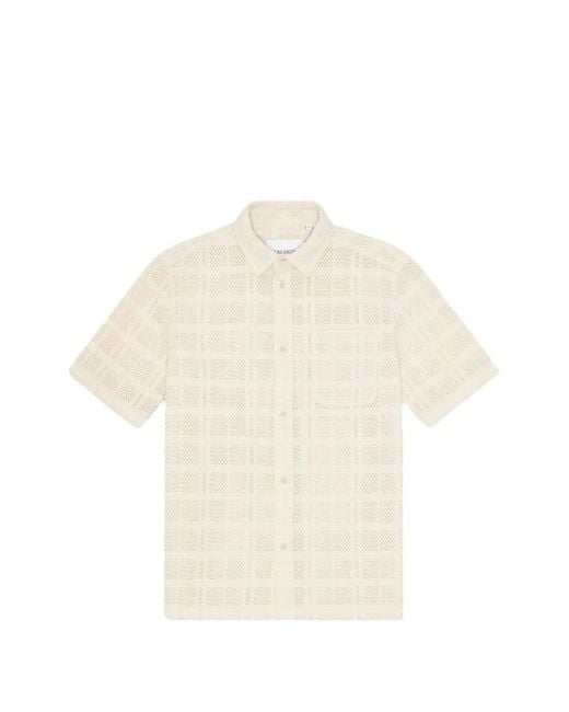 Les Deux White Charlie Open-Work Shirt for men