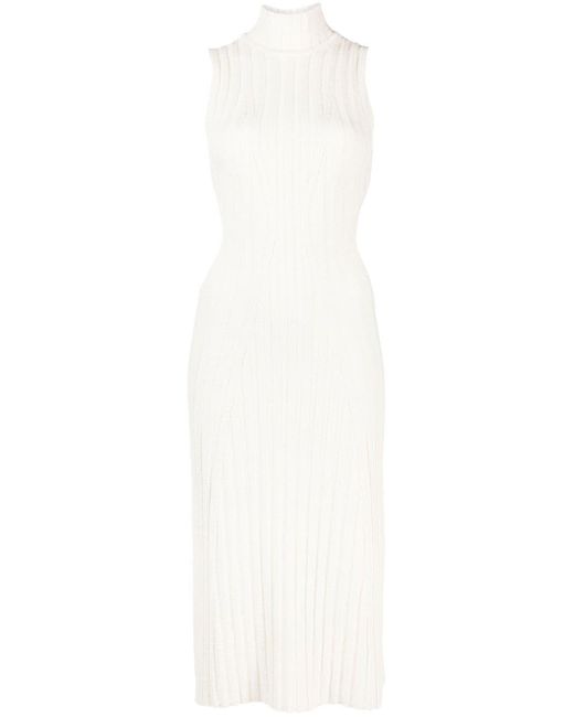 Cult Gaia White Cut-out Detail Knitted Dress