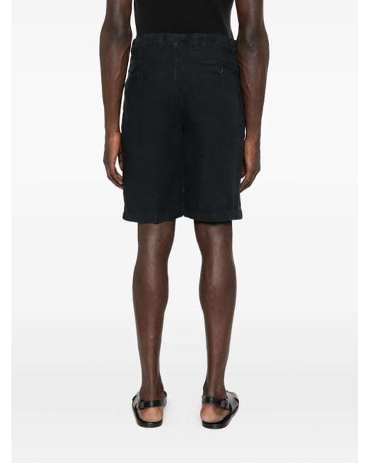 120% Lino Linnen Shorts Met Platte Voorkant in het Black voor heren