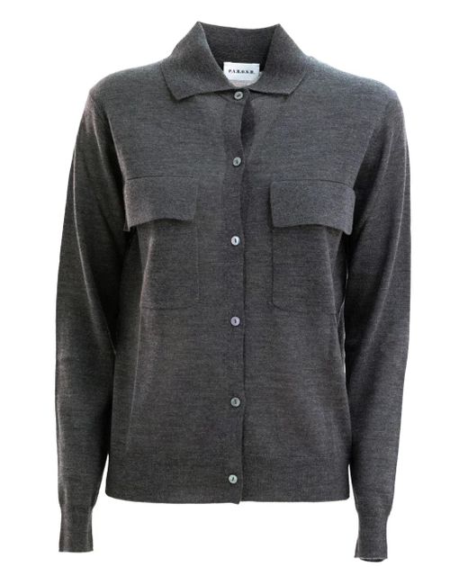 P.A.R.O.S.H. Black Pocket-Detail Button Shirt