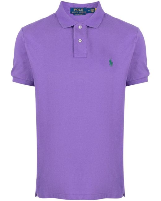 Polo en coton à logo brodé Polo Ralph Lauren pour homme en coloris Purple