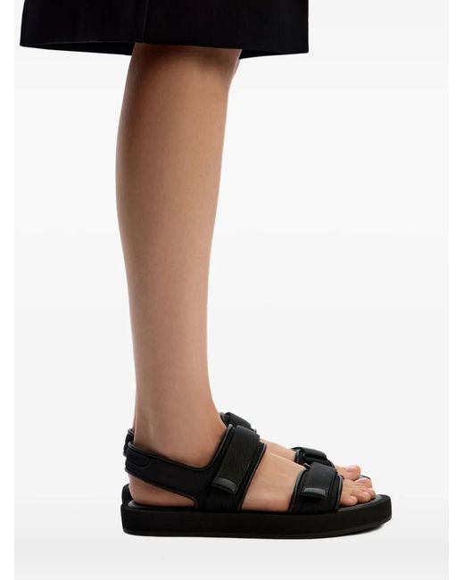 12 STOREEZ Black Touch-Strap Sandals